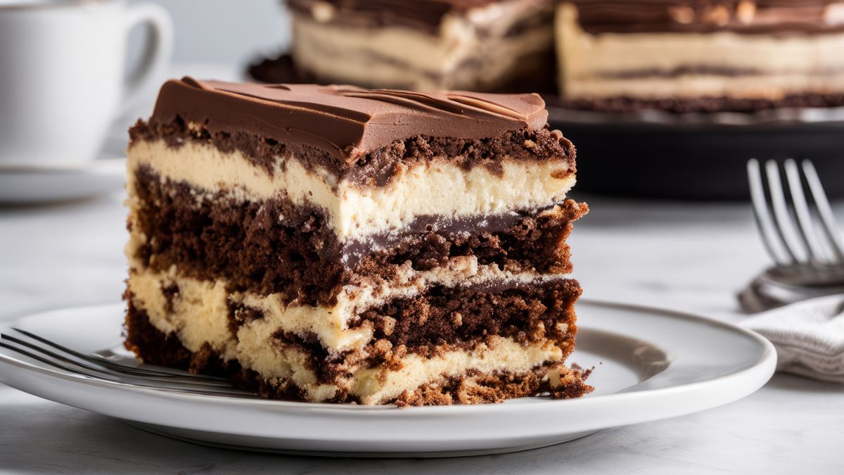 Ciasto czekoladowe z kremem i polewą