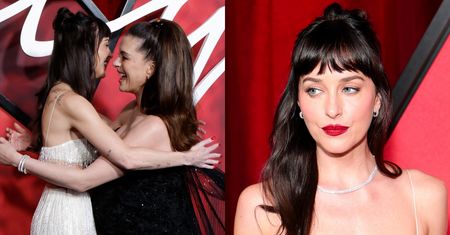 Dakota Johnson WŚCIEKŁA SIĘ na Anne Hathaway (?) na ściance, chwilę po wspólnych przytulasach: "W takim razie ja już pójdę"