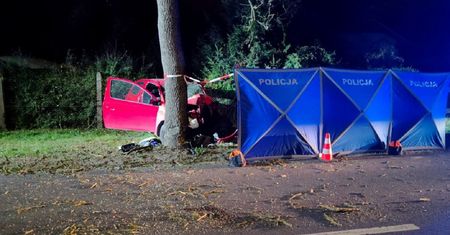 Koszmarny wypadek w Bydgoszczy. 26-latek uderzył w drzewo