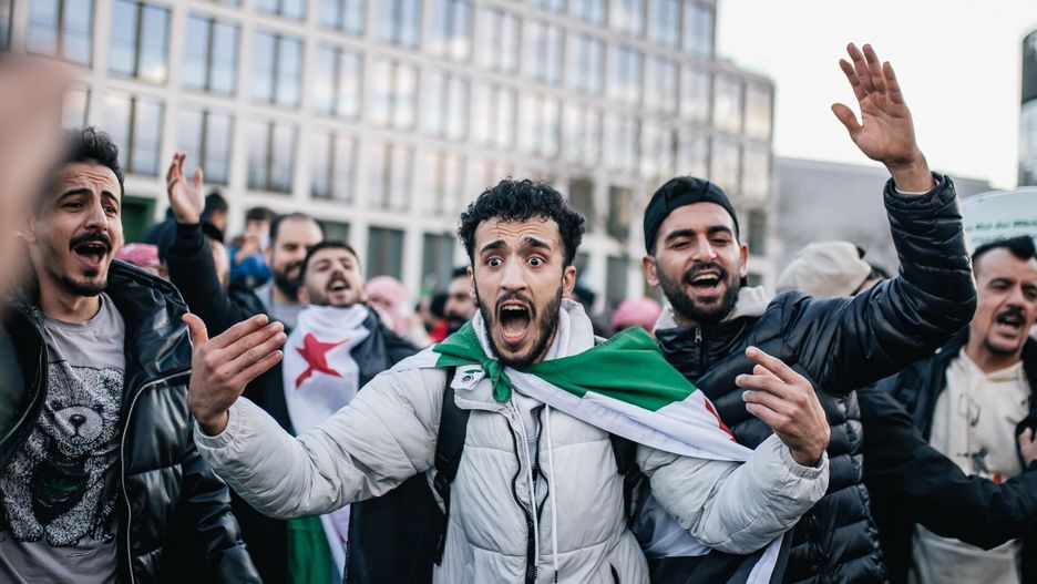 Temporary
ESSEN, GERMANY - DECEMBER 08: Syrians living in Essen gather to celebrate the overthrow of the 61-year Baath Party rule in Syria with the Syrian opposition's 'revolution flag,' following the collapse of regime control in the capital, Damascus, on Sunday, December 8, 2024, in Germany. Hesham Elsherif / Anadolu/ABACAPRESS.COM
AA/ABACA