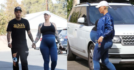 Bardzo ciężarna Amber Rose kupuje ozdoby na Halloween