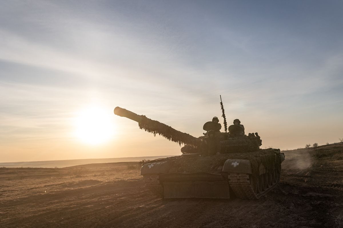 Ukraiński czołg w obwodzie donieckim
