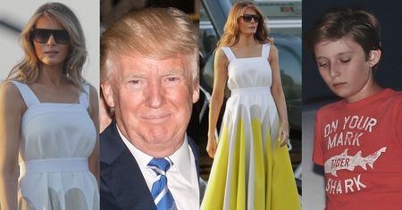 Donald i Melania w sukience za 10 tysięcy wracają z wakacji (ZDJĘCIA)