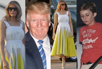 Donald i Melania w sukience za 10 tysięcy wracają z wakacji (ZDJĘCIA)