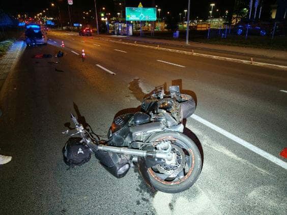 Motocyklista w szpitalu