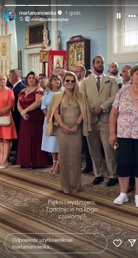 Marta Manowskie na ślubie gwiazd programu "Rolnik szuka żony"