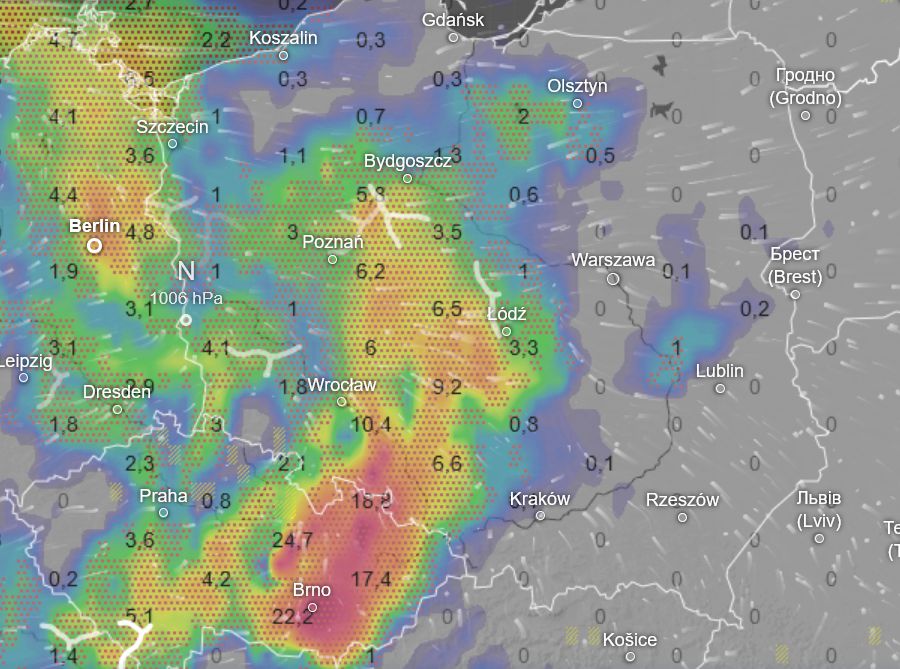 Burze nadciągną z zachodu kraju