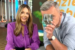 Wpadka w "Dzień Dobry TVN". Skórzyński roztrzaskał szklankę przed twarzą Rozenek