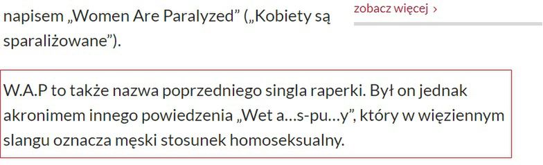Fragment artykułu o znaczeniu akronimu WAP według TVP Info