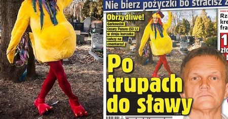 Pazura reklamuje swój serial... na cmentarzu! W STROJU KURCZAKA... Śmieszne?