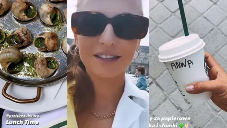 Anna Lewandowska oprowadza po Paryżu: pozuje w Luwrze, pije TANIĄ KAWĘ, zajada ŚLIMAKI...