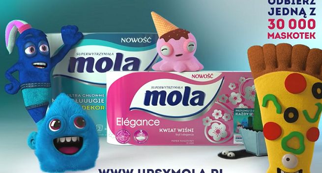 Maskotki Ups w promocji papieru i ręczników Mola (wideo)