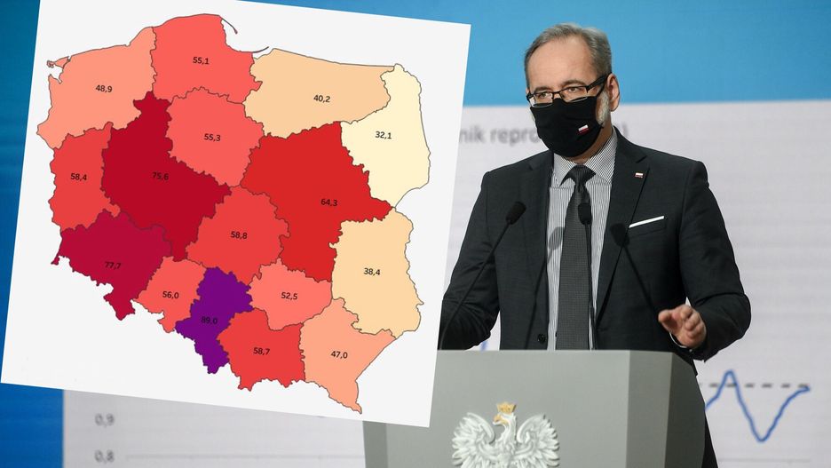 Koronawirus. Trzy regiony ze spadkiem zakażeń poniżej progu wprowadzenia lockdownu