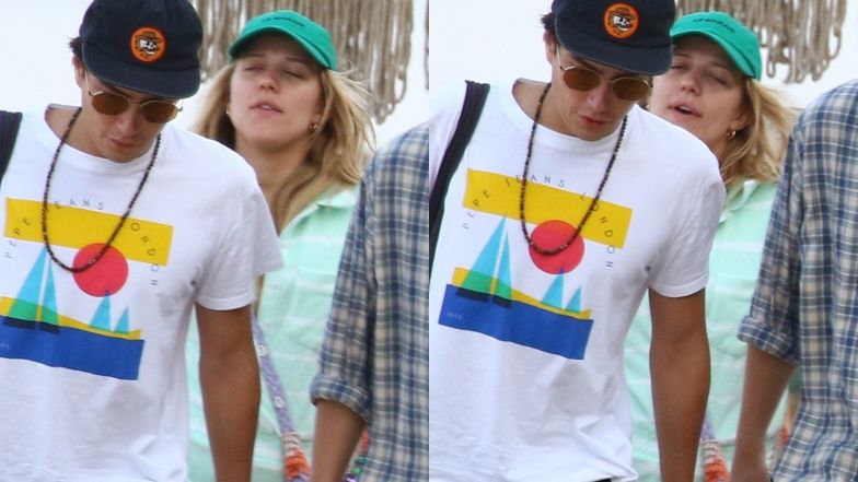 Julia Wieniawa i Nikodem Rozbicki dokazują na plaży w Gdyni w towarzystwie Jessiki Mercedes i Kuby Karasia