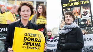 Maja Ostaszewska broni praw zwierząt, a przy okazji reklamuje SKÓRZANE produkty. "Za ile złotych zmienia pani poglądy?"