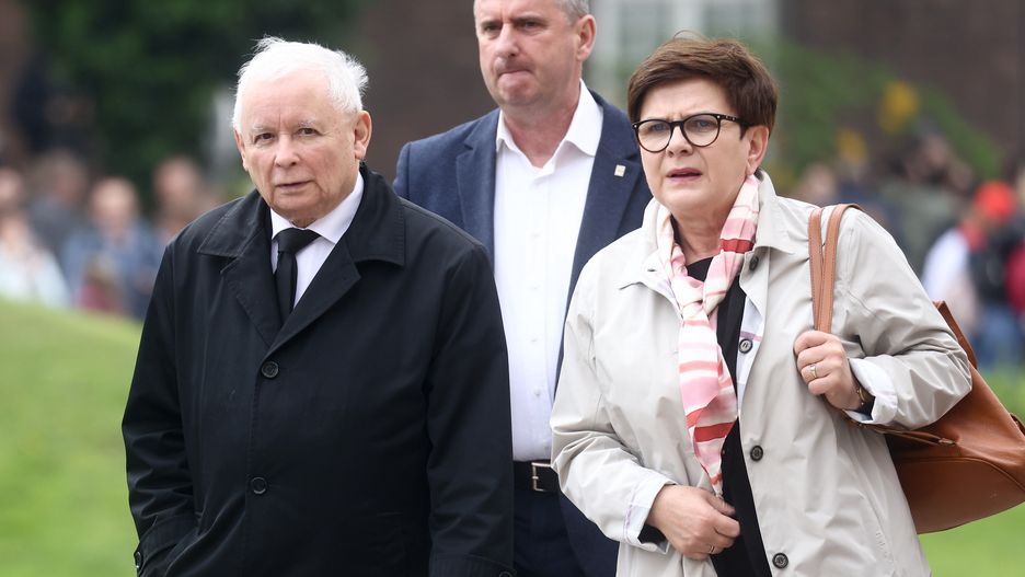 Members Of Polish Government In Krakow, Poland
Jarosaw Kaczynski, a leader of the Law and Justice party, and Beata Szydlo, former Prime Minister of Poland and member of European Parliament, arrive at the Wawel Hill for the celebration of the 50th anniversary of priesthood of Marek Jedraszewski, the Metropolitan Archbishop of Krakow. Krakow, Poland on May 20.
 (Photo by Beata Zawrzel/NurPhoto via Getty Images)
NurPhoto
polish, european, jaroslaw, kaczynski, jarosaw kaczynski, beata szydlo, law and justice party, former prime minister of poland, member of european parliament, wawel hill, 50th anniversary of priesthood, marek jedraszewski, metropolitan archbishop of krakow, may 20.