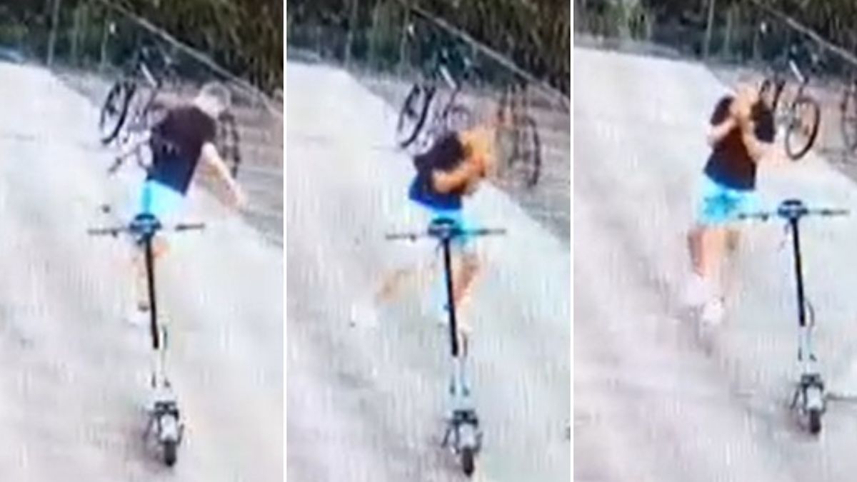 Chłopak uszkodził balustradę.