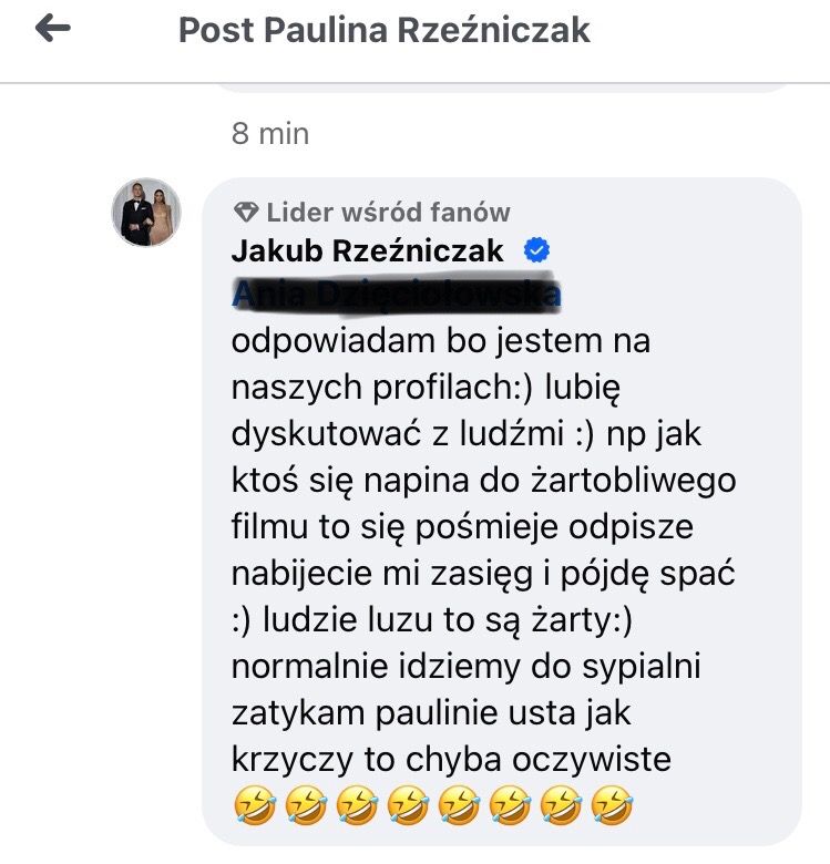 Jakub Rzeźniczak tłumaczy się z "żartu"