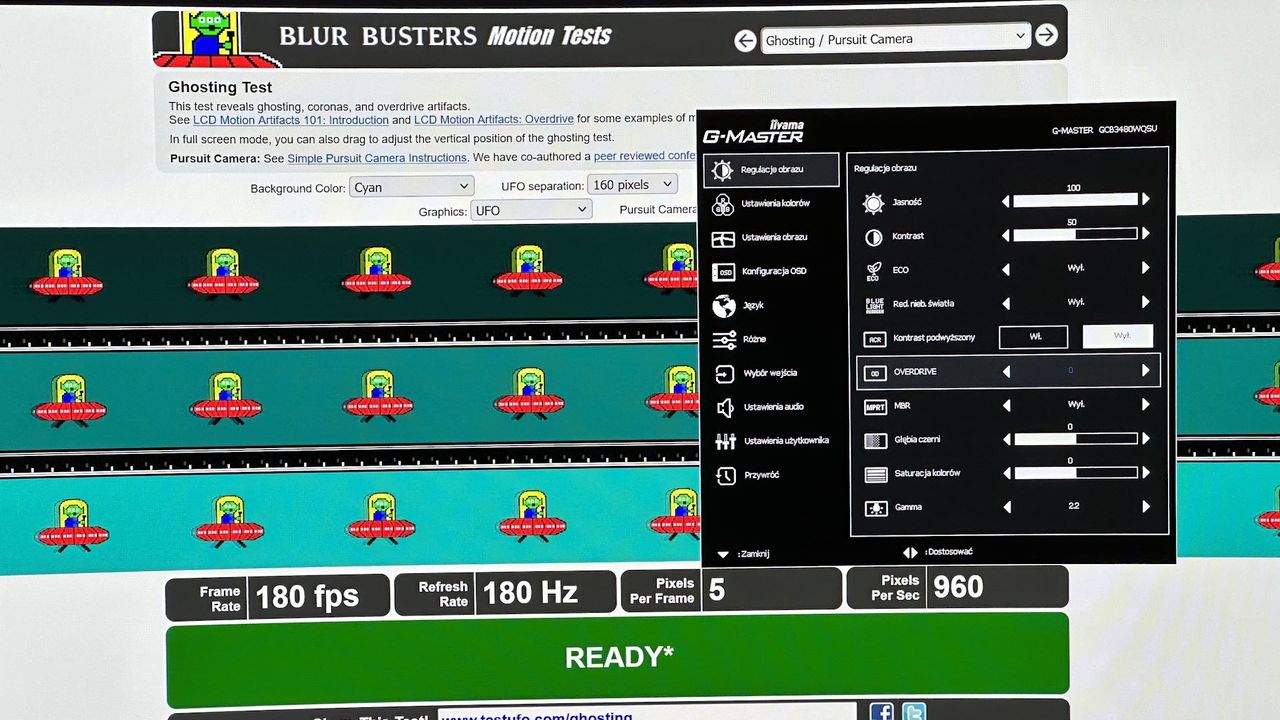 iiyama G-Master GCB3480WQSU-B1 Red Eagle - test ufo - overdrive 0