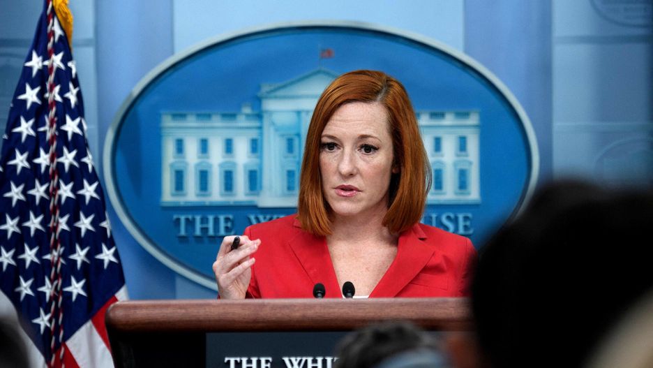 Rzeczniczka Białego Domu Jen Psaki podczas konferencji prasowej