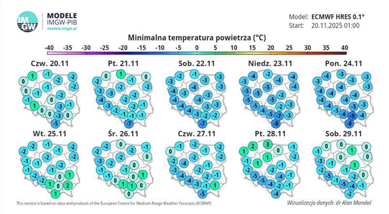 Prognozowana pogoda na najbliższe 10 dni