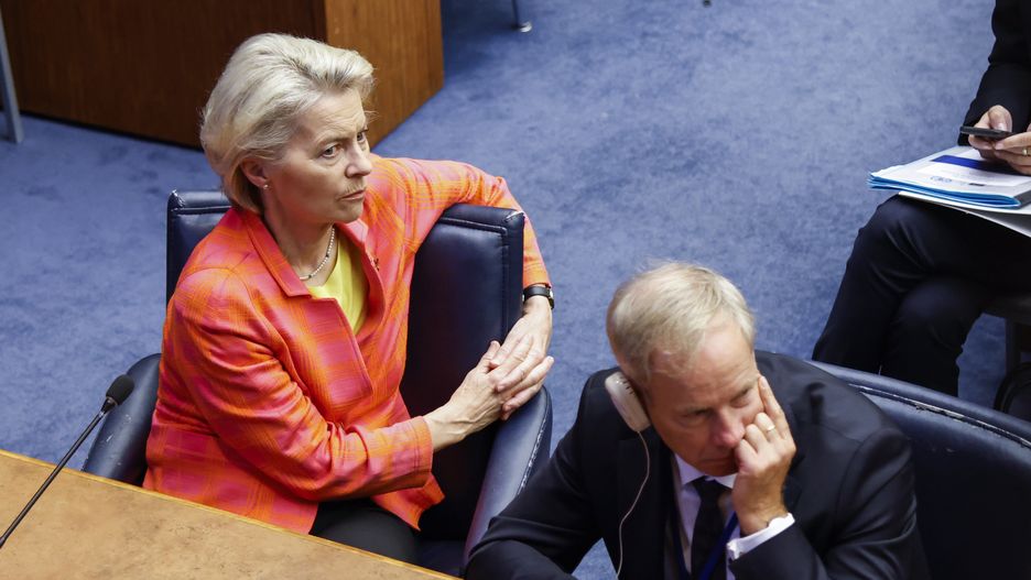 NEW YORK, NEW YORK - SEPTEMBER 20: European Commission President Ursula von der Leyen attends the Climate Ambition Summit at the United Nations Headquarters on September 20, 2023 in New York City. The event, held during Climate Week NYC and the UN General Assembly, seeks to gather support for global agreements aimed at phasing out the use of fossil fuels. (Photo by Kena Betancur/Getty Images)