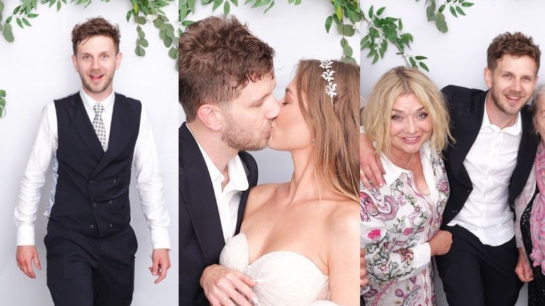 Zdjęcia z fotobudki na ślubie Antka Królikowskiego i Joanny Opozdy