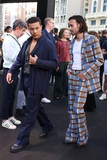 MADRID, SPAIN - AUGUST 26: Actors Ismael Cruz Cordova (L) and  Maxim Baldry (R) attend the 'El Señor De Los Anillos: Los Anillos de Poder' (The Lord of the Rings: The Rings of Power) second season premiere at the Callao cinema on August 26, 2024 in Madrid, Spain. (Photo by Carlos Alvarez/Getty Images)