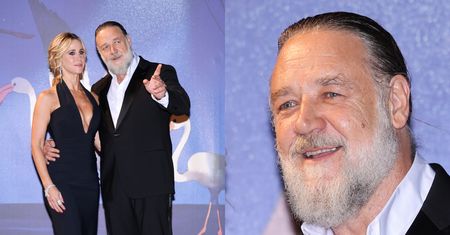 Odchudzony Russell Crowe zadaje szyku na Festiwalu Filmowym w Wenecji z MŁODSZĄ O 20 LAT partnerką u boku. Słodziaki? (ZDJĘCIA)