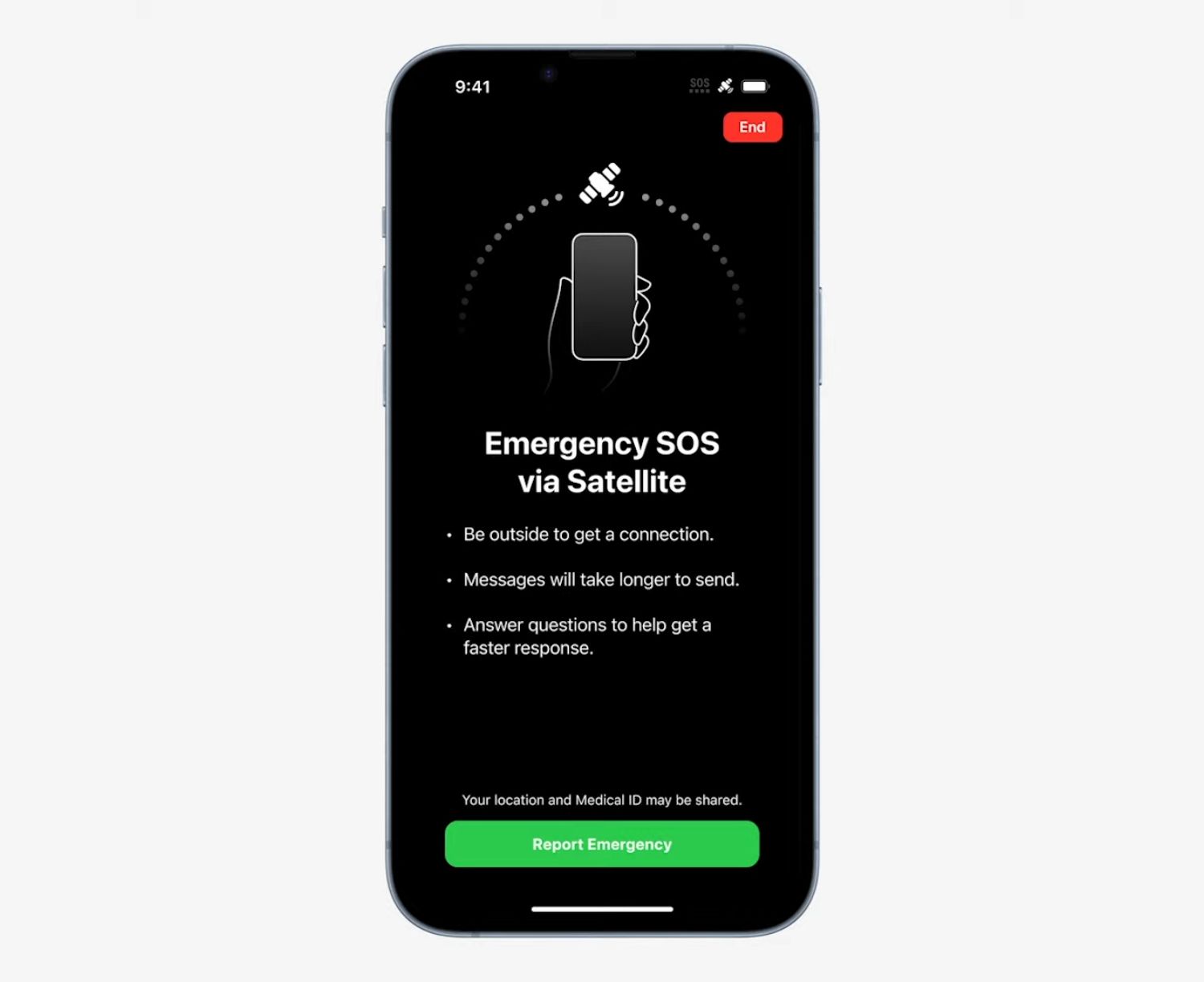 iPhone 14 z łącznością satelitarną