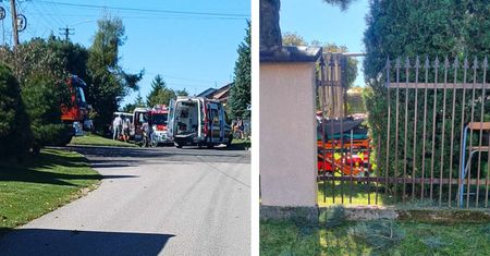 Koszmarny wypadek pod Tarnowem. Mężczyzna spadł z drabiny i nadział się na metalowy pręt