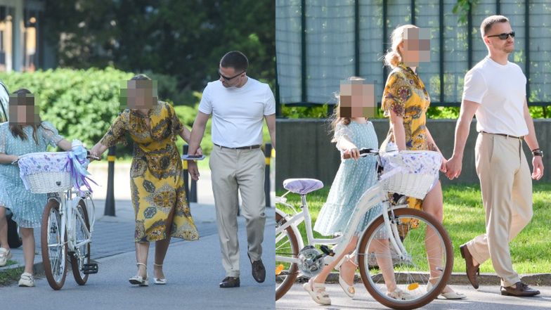 Marcin Hakiel z córką i ukochaną