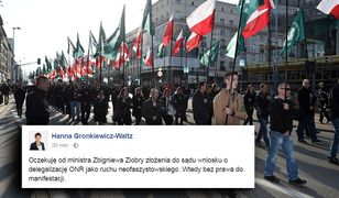 Hanna Gronkiewicz-Waltz: "Oczekuję delegalizacji ONR, jako ruchu neofaszystowskiego"
