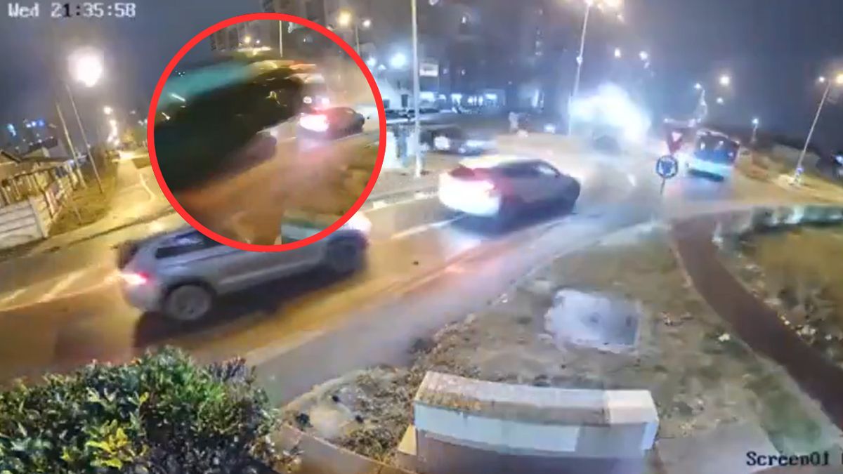 Moment wypadku uchwycony na nagraniu