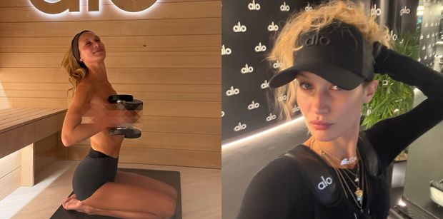 Bella Hadid wyciskała ciężary na siłowni, będąc TOPLESS (ZDJĘCIA)