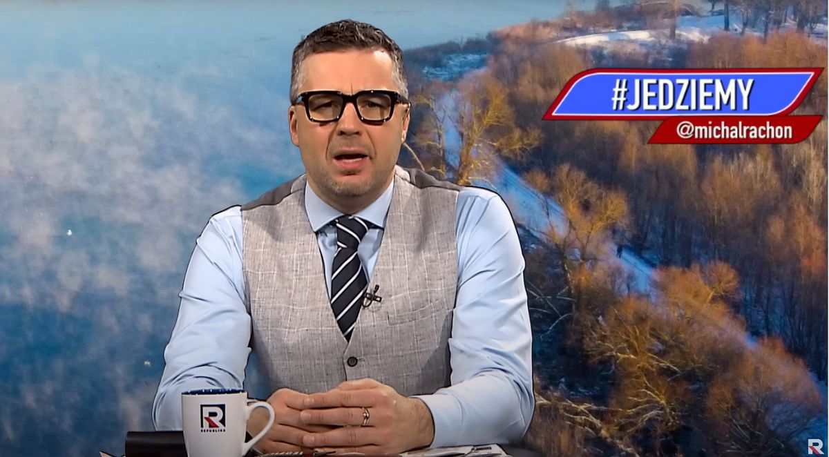 Michał Rachoń na antenie TV Republika