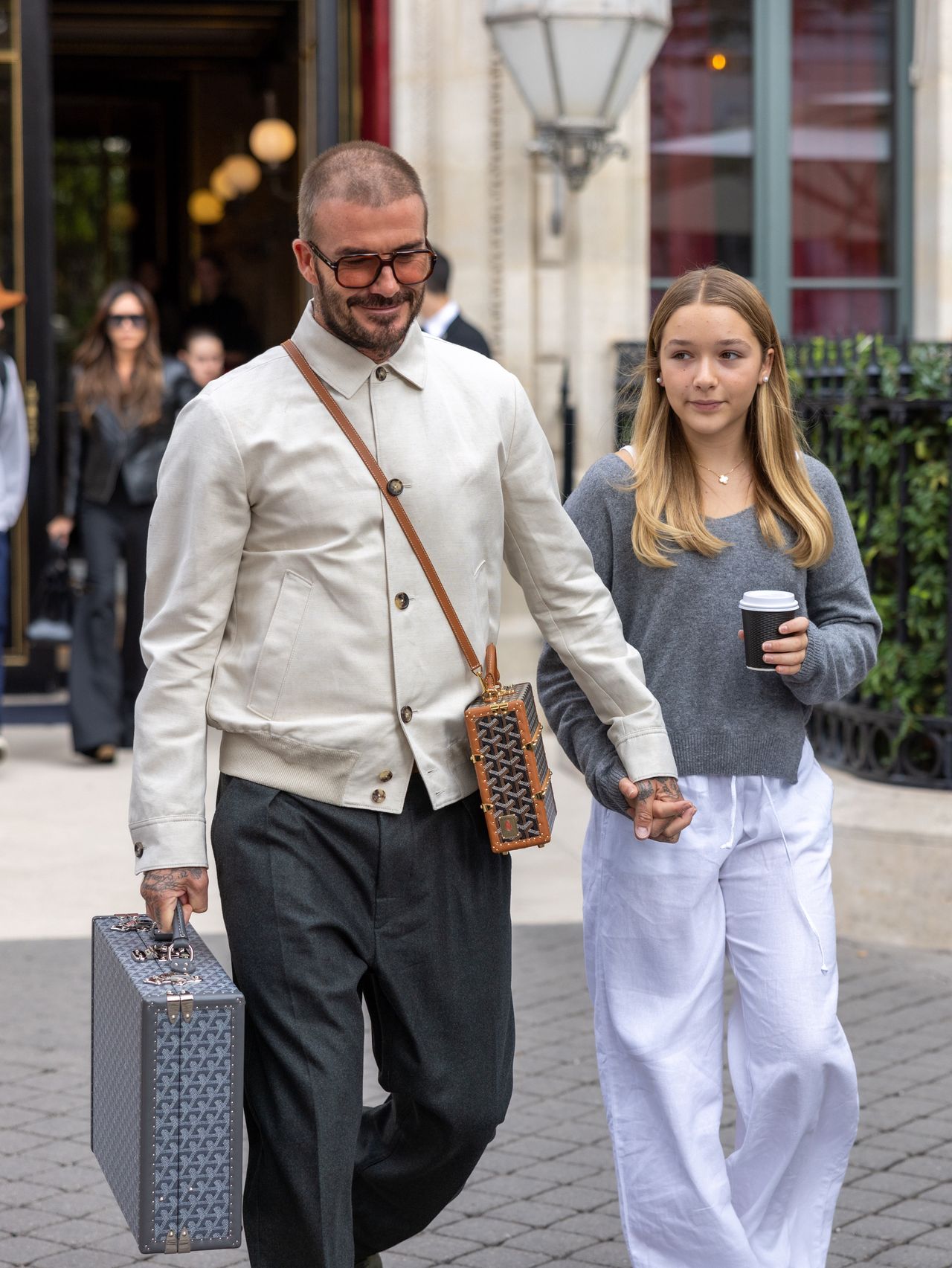 David Beckham with his daughter, Harper