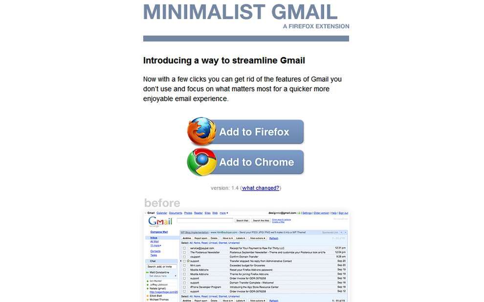 Minimalist Gmail