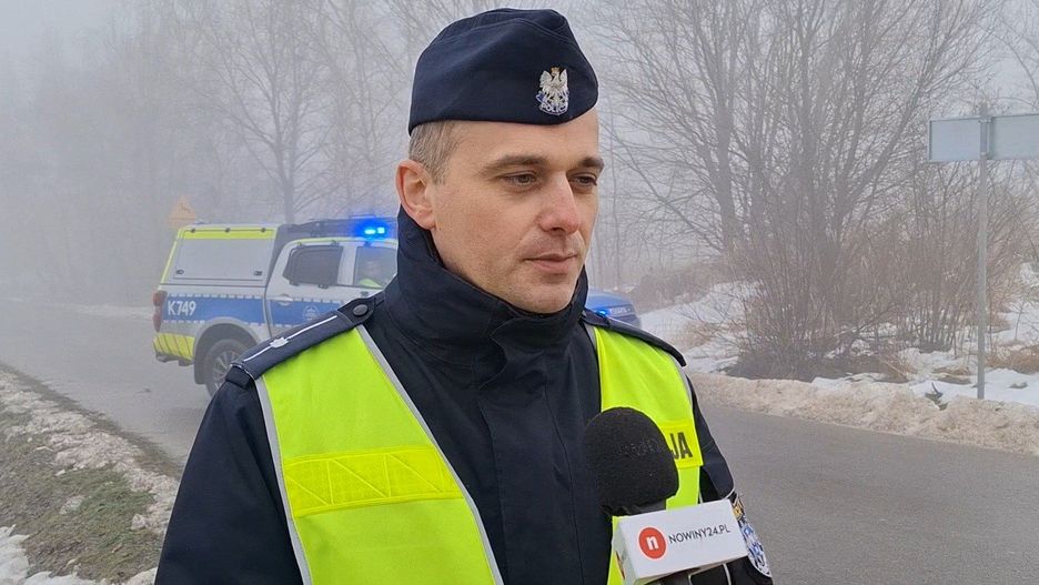 Mł. asp. Tomasz Domka z Komendy Powiatowej Policji w Łańcucie