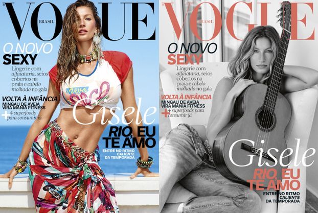 Gisele Bundchen na dwóch okładkach "Vogue'a"