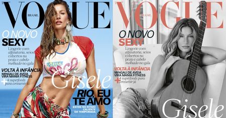 Gisele Bundchen na dwóch okładkach "Vogue'a"