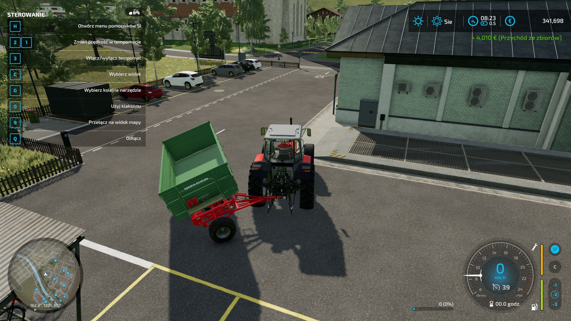 Farming Simulator 22 - łatwiej zresetować pojazd niż wycofać z tak trudnego położenia