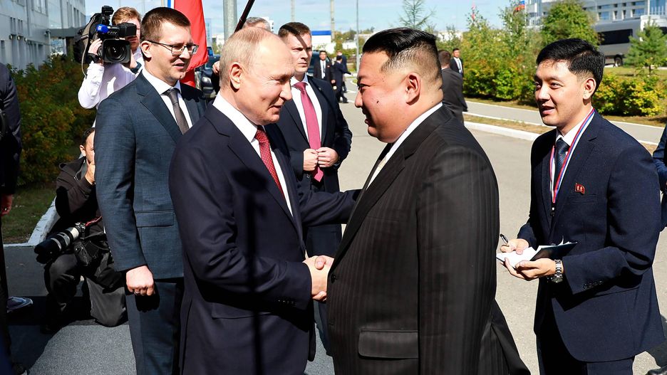Władimir Putin i Kim Dzong Un podczas spotkania w Rosji