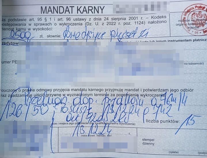 Przekroczenie prędkości w terenie zabudowanym