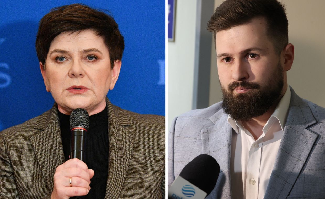 Beata Szydło i Sebastian Kościelnik