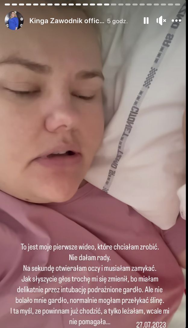 Kinga Zawodnik pokazuje pierwsze zdjęcia ze szpitala po operacji zmniejszenia żołądka. "OGROMNY BÓL, nawet przy oddychaniu"