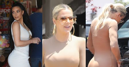 MONSTRUALNE pośladki Kim i Khloe Kardashian prażą się w kalifornijskim słońcu (FOTO)