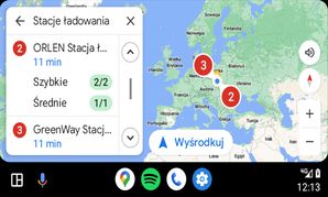 Ładowarki w Google Maps