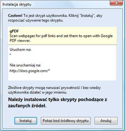 Otwieraj pliki PDF automatycznie poprzez Google Dokumenty 3