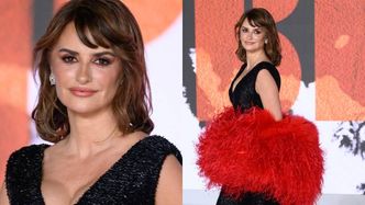 Wytworna Penélope Cruz błyszczy na ściance w pierzastym futerku (ZDJĘCIA)